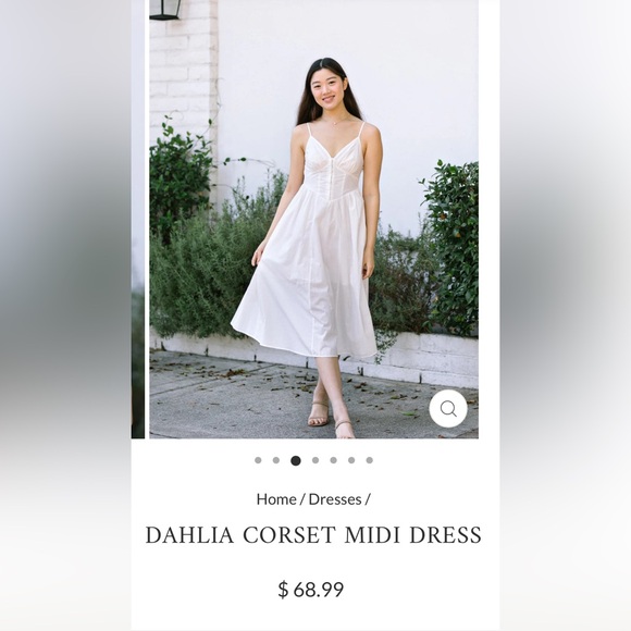 NWT Dahlia Corset Midi Dress in White - Size S - Picture 2 of 12